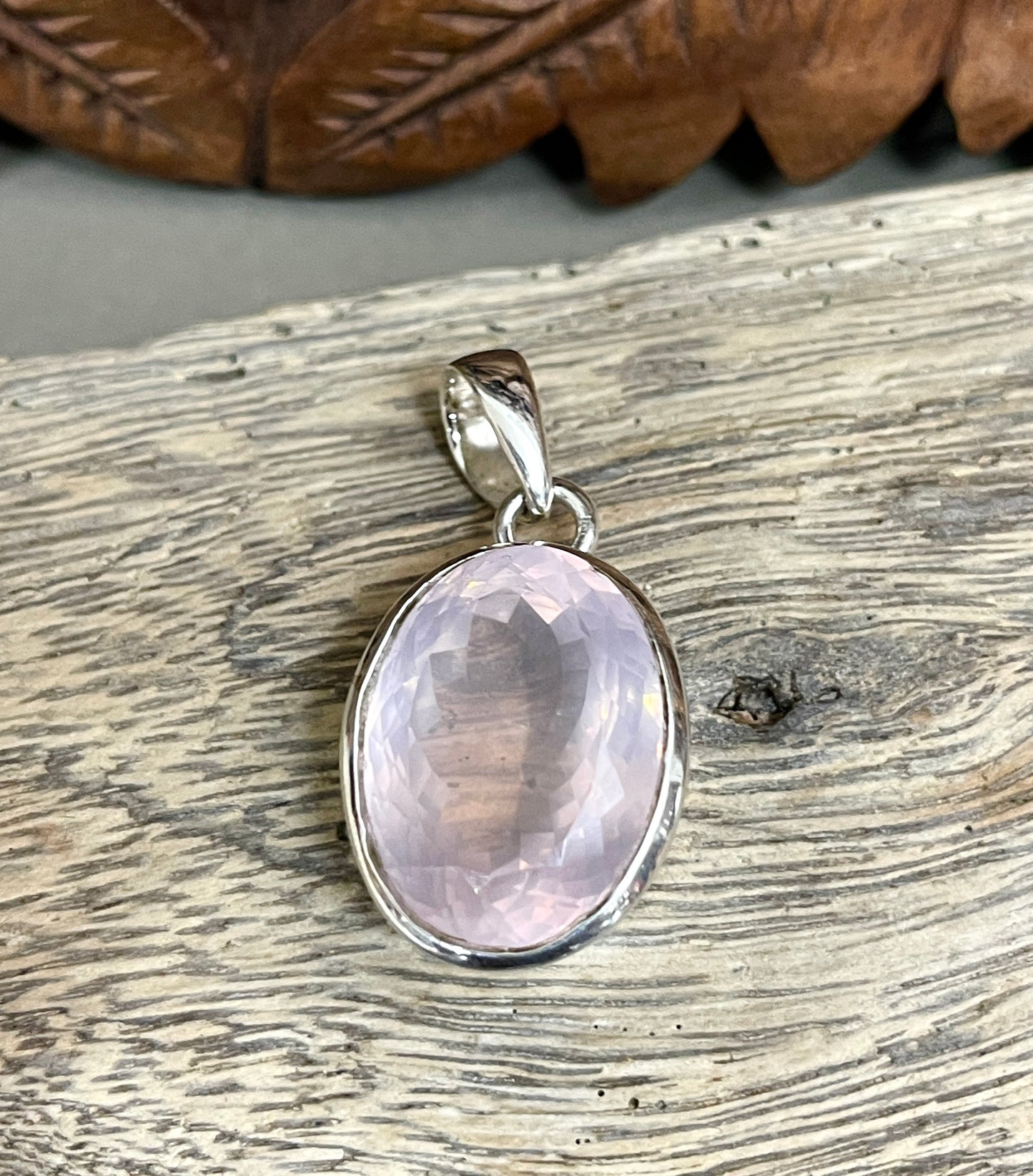 Faceted Rose Quartz Pendants