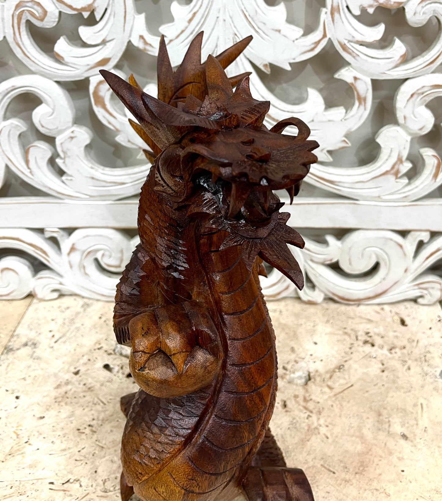 Dragon Intricate Wood Carvings - 3 Sizes