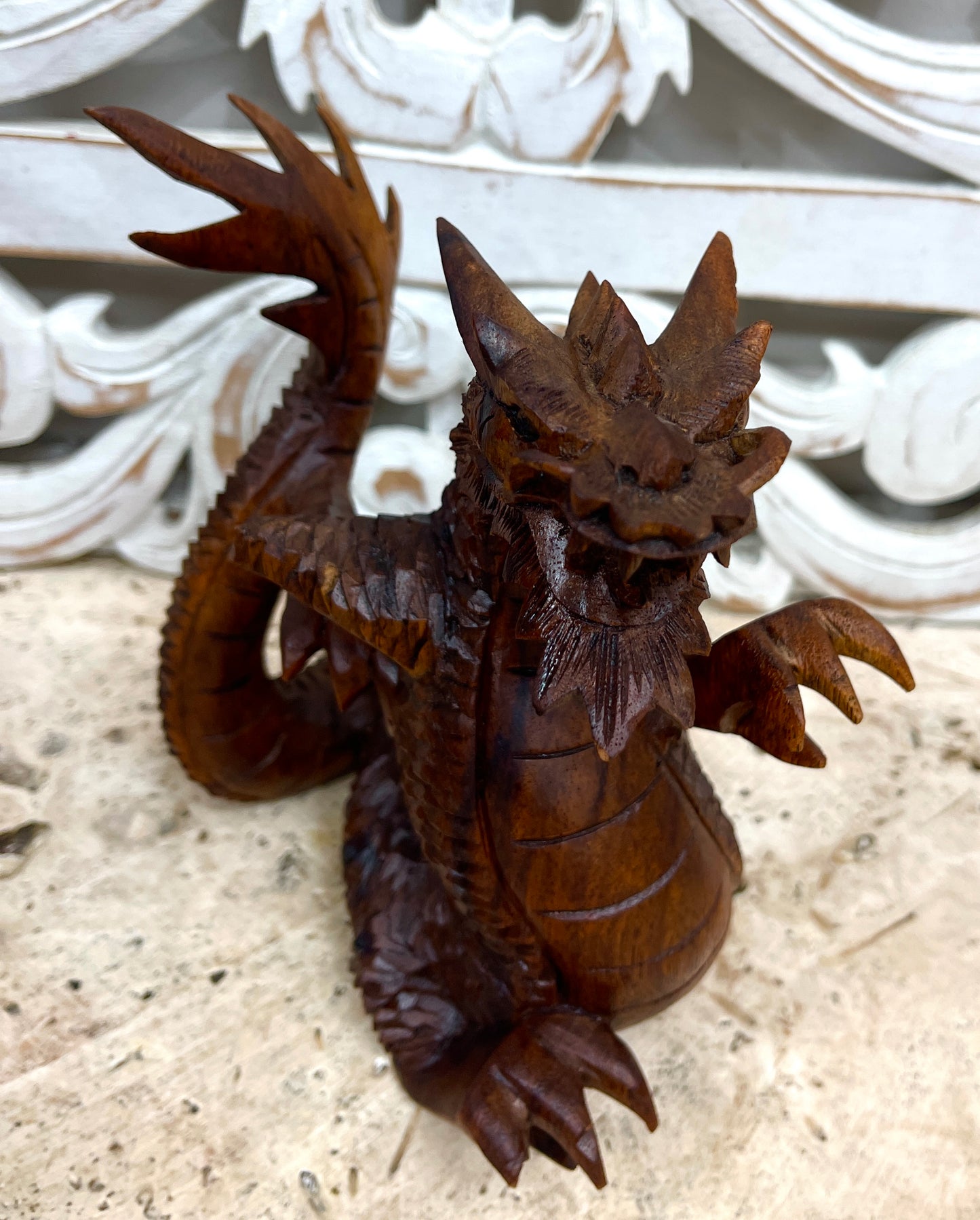 Dragon Intricate Wood Carvings - 3 Sizes