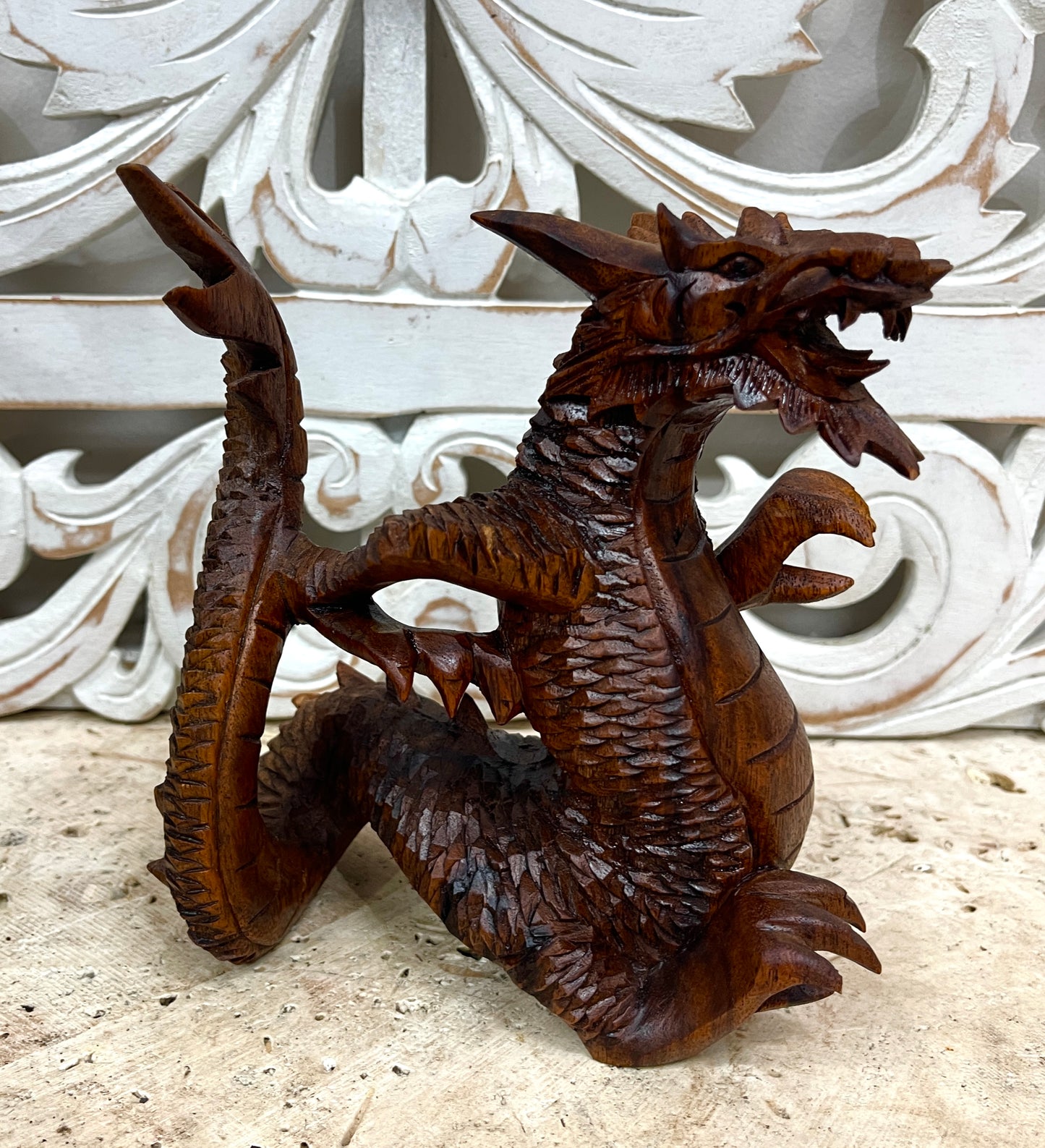 Dragon Intricate Wood carvings - 3 Sizes Available