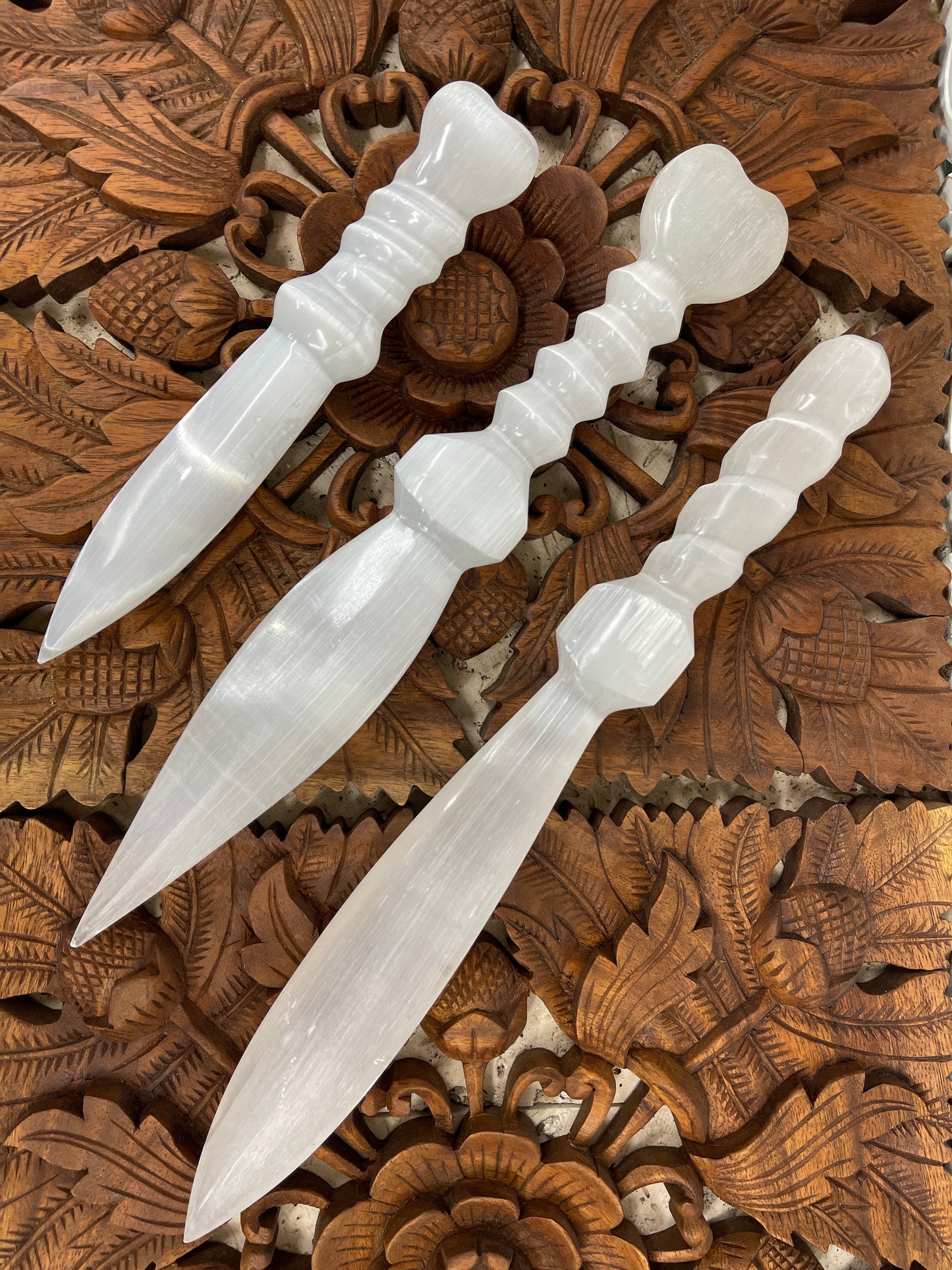 Hand Carved Selenite Knives