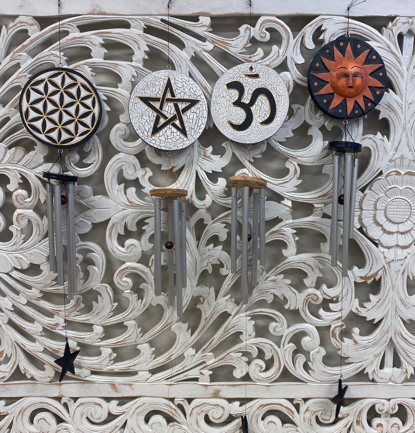 Hand-carved and Painted Wind Chimes