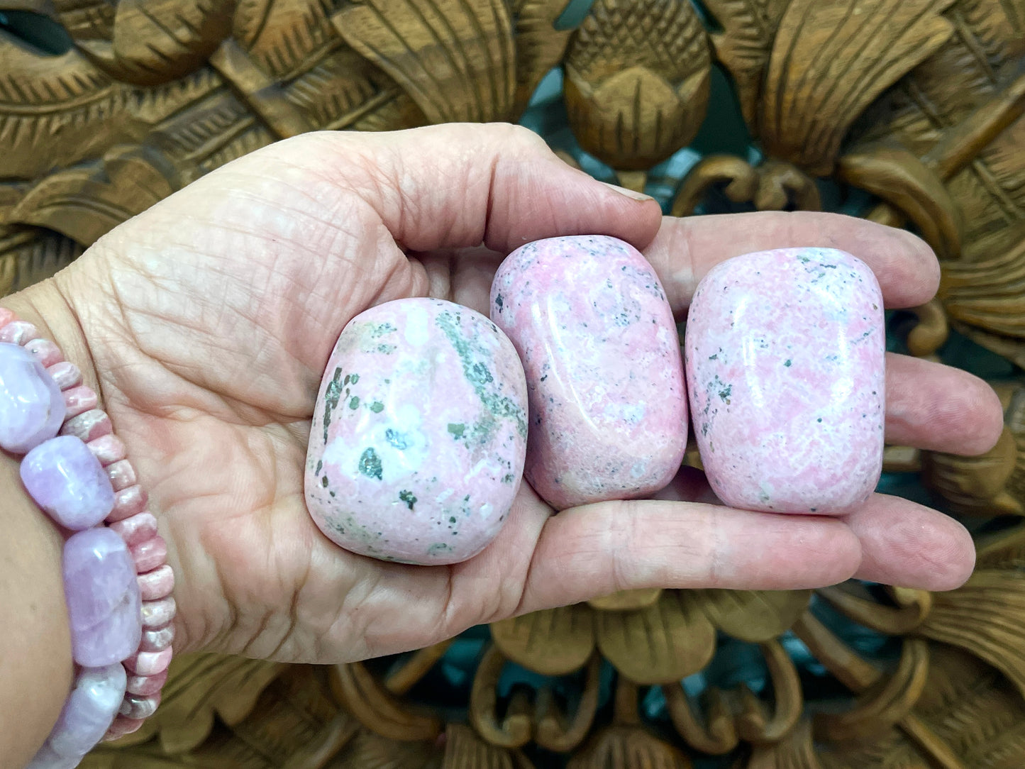 Large Rhodonite Tumbles | Light Pink