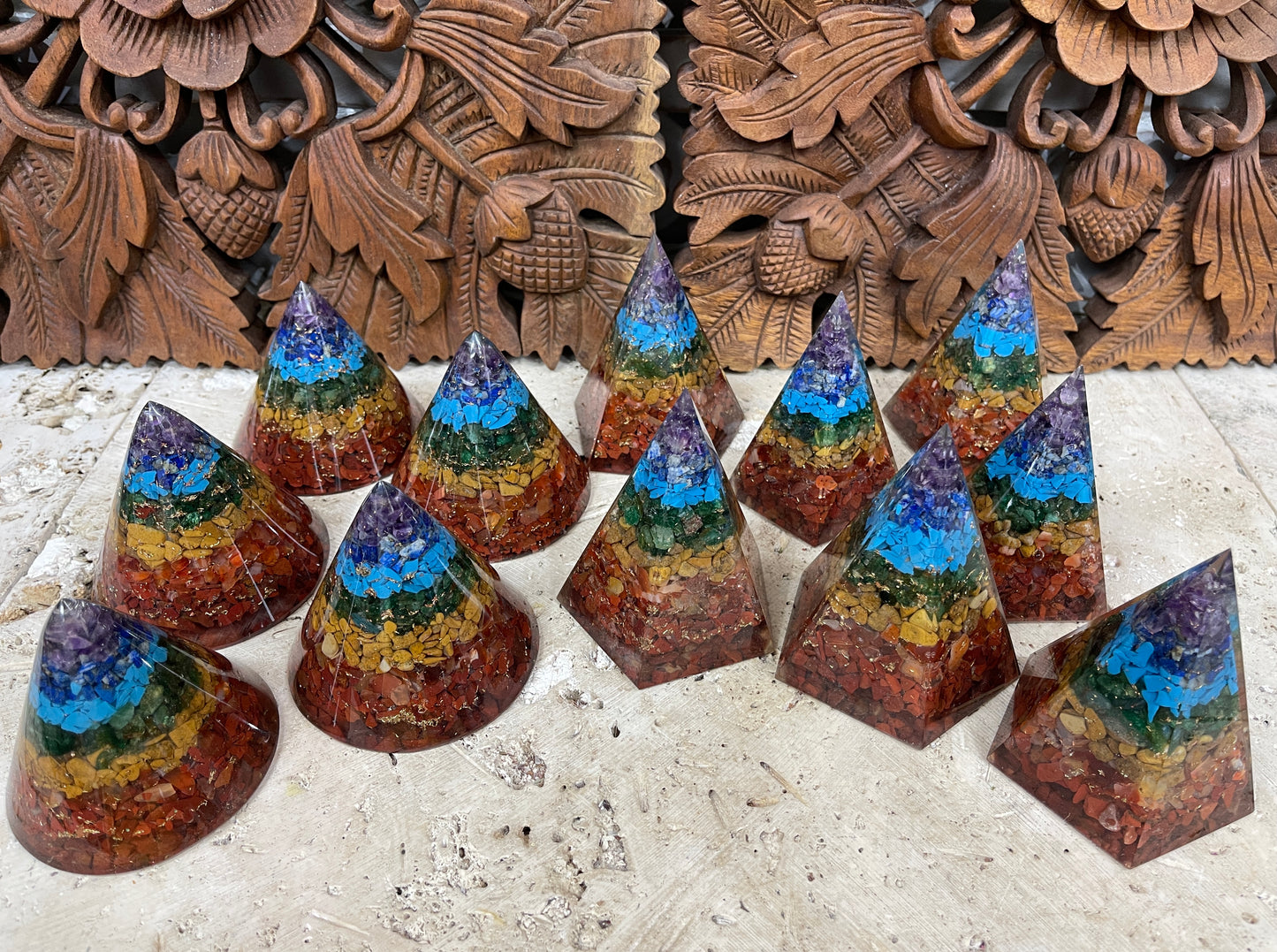 Orgonite Chakra Pyramids