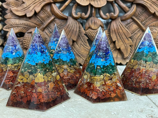 Orgonite Chakra Pyramids - Available in 2 designs