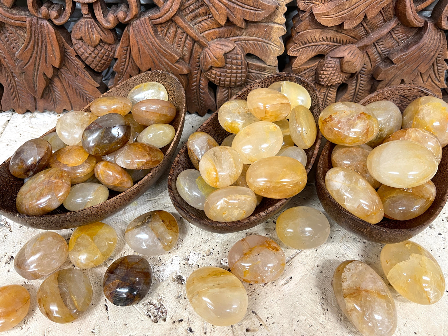 Golden Healer Quartz Palm Stones