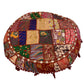 Large Round Embroidered Rajasthani Patchwork Floor Pillows