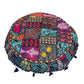 Large Round Embroidered Rajasthani Patchwork Floor Pillows