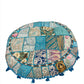 Large Round Embroidered Rajasthani Patchwork Floor Pillows