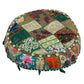Large Round Embroidered Rajasthani Patchwork Floor Pillows