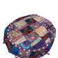 Large Round Embroidered Rajasthani Patchwork Floor Pillows