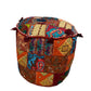 Large Rajasthani Patchwork Fabric Ottoman | 10 Colors