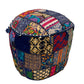 Large Rajasthani Patchwork Fabric Ottoman | 10 Colors