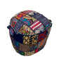 Large Rajasthani Patchwork Fabric Ottoman | 10 Colors