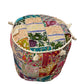 Large Rajasthani Patchwork Fabric Ottoman | 10 Colors