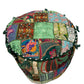Large Rajasthani Patchwork Fabric Ottoman | 10 Colors