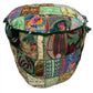 Large Rajasthani Patchwork Fabric Ottoman | 10 Colors