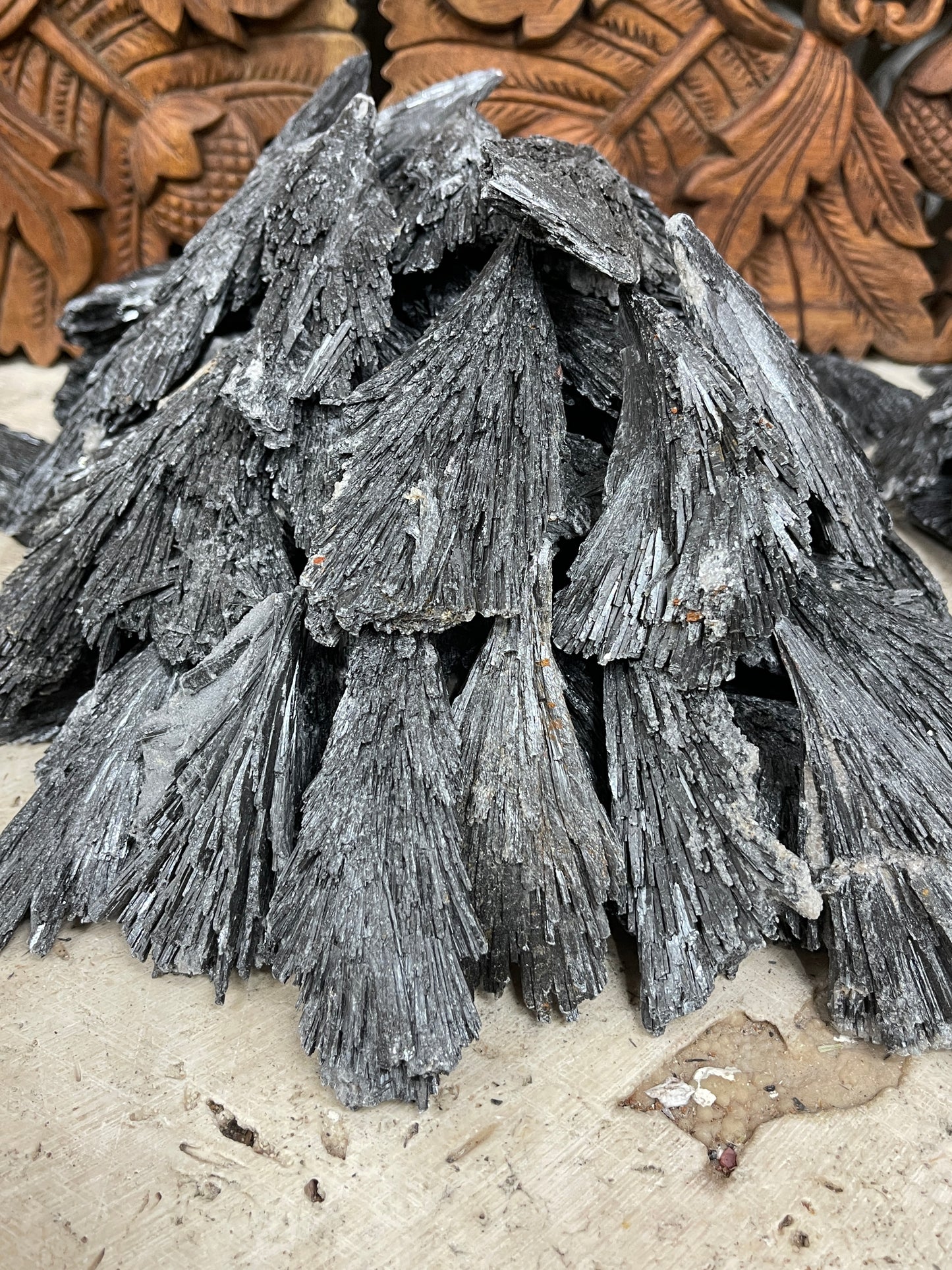 Raw Black Kyanite Blades