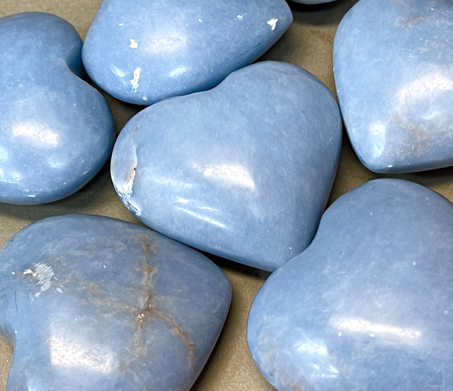Angelite Hearts from Peru - 4 Sizes Available
