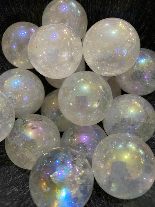 Angel Aura Quartz Crystal Spheres