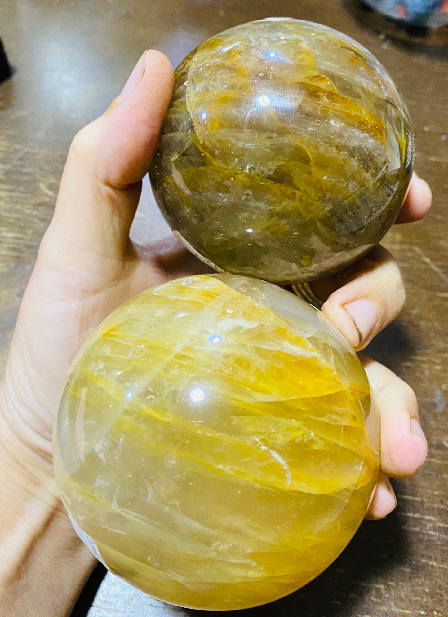 Golden Healer Quartz Spheres from Madagascar