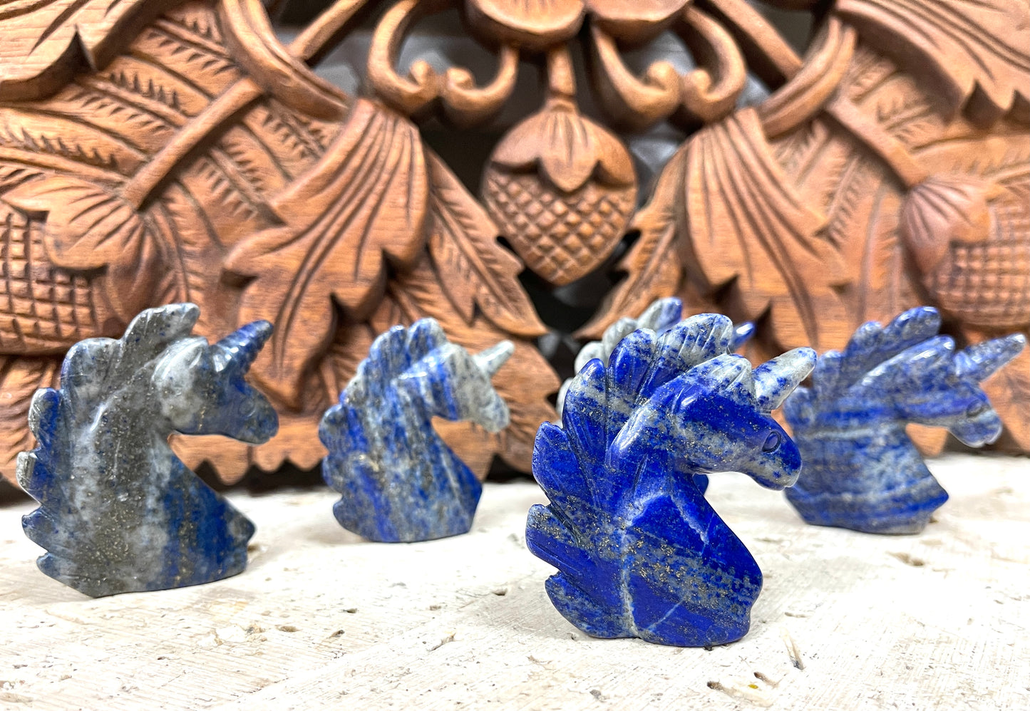 Hand carved gemstone Unicorns | Amethyst or Lapis