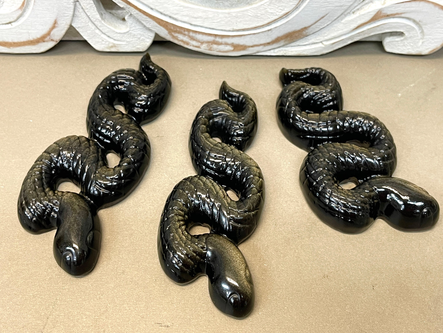 Gold Sheen Obsidian Snakes