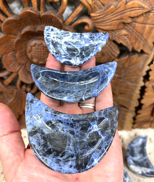 Sodalite Carved Moon offering Bowls