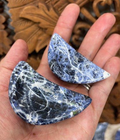 Sodalite Carved Moon offering Bowls