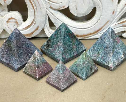 Ruby Kyanite Pyramids