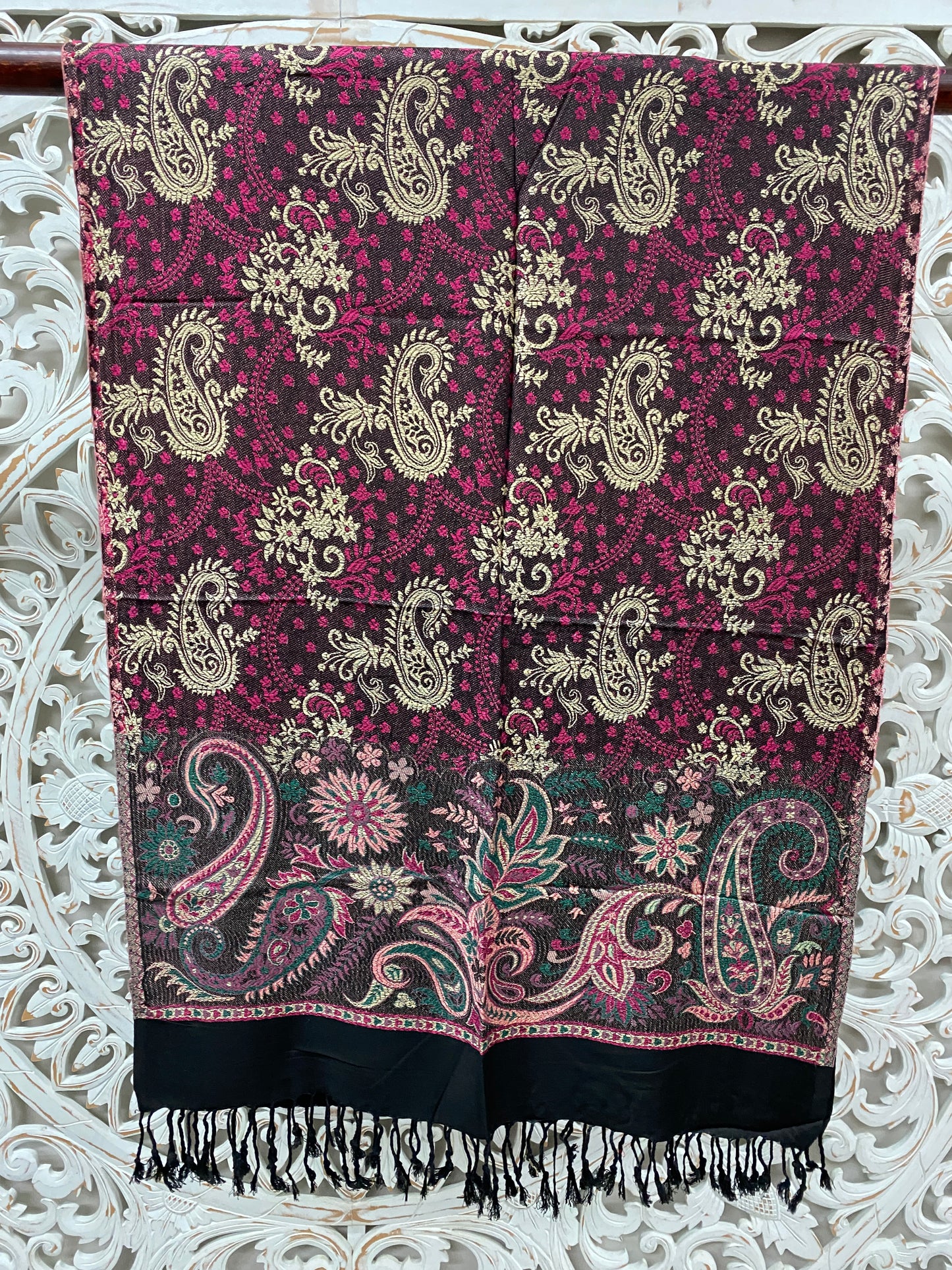 Silky Soft Pashmina Scaves with Black Edge
