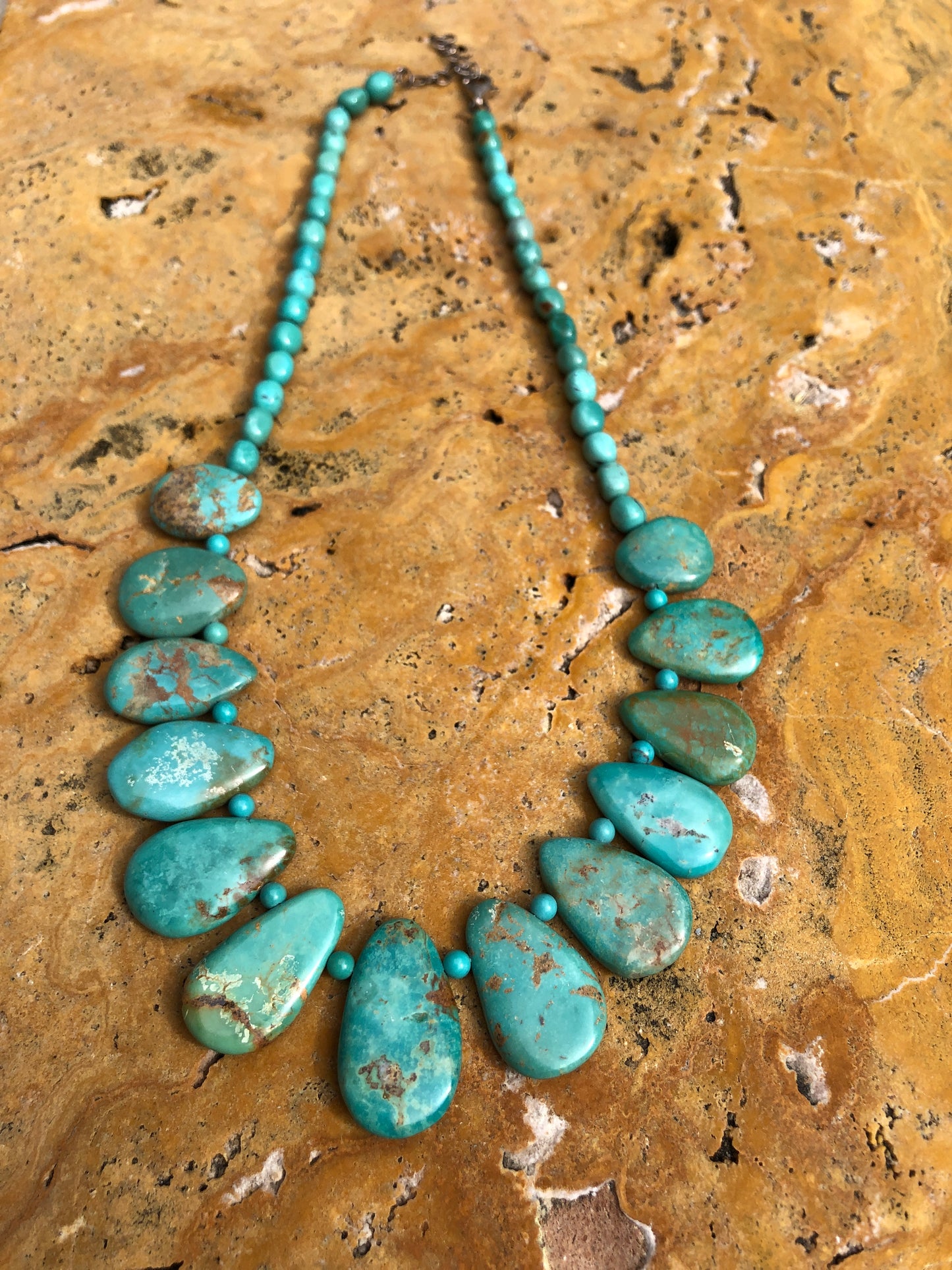 Natural Turquoise Teardrop Necklace
