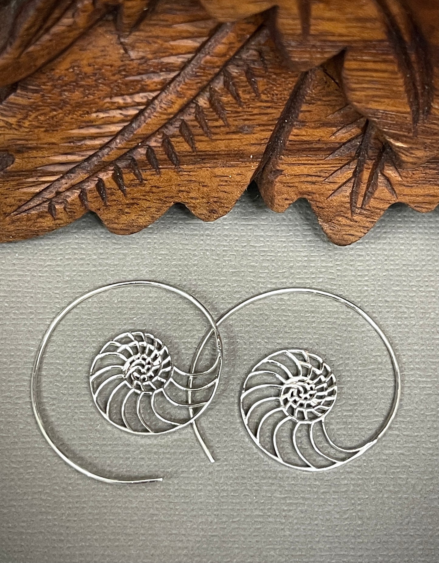 Ammonite Hoop Earrings