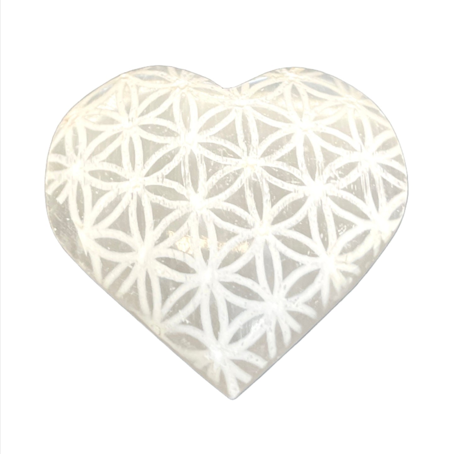 Selenite Flower of Life Hearts