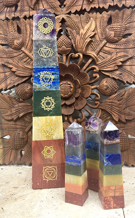 Seven Stone Chakra Base Cut points - 2 sizes Available