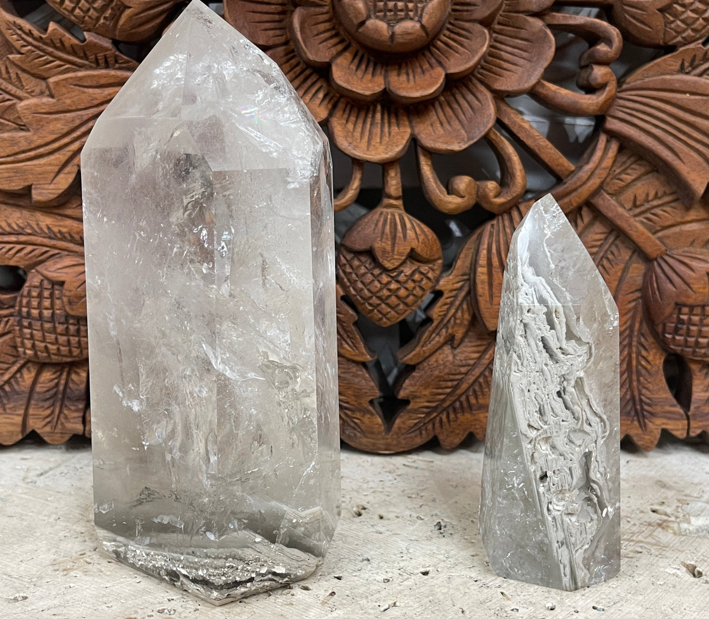 Quartz Crystal Points with Volcanic Ash layers