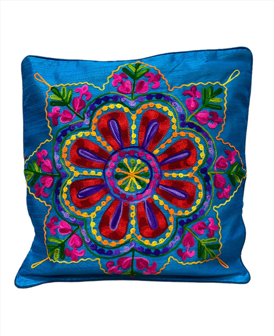 Kashmiri Style Embroidered Pillow Cases - 12 Colors