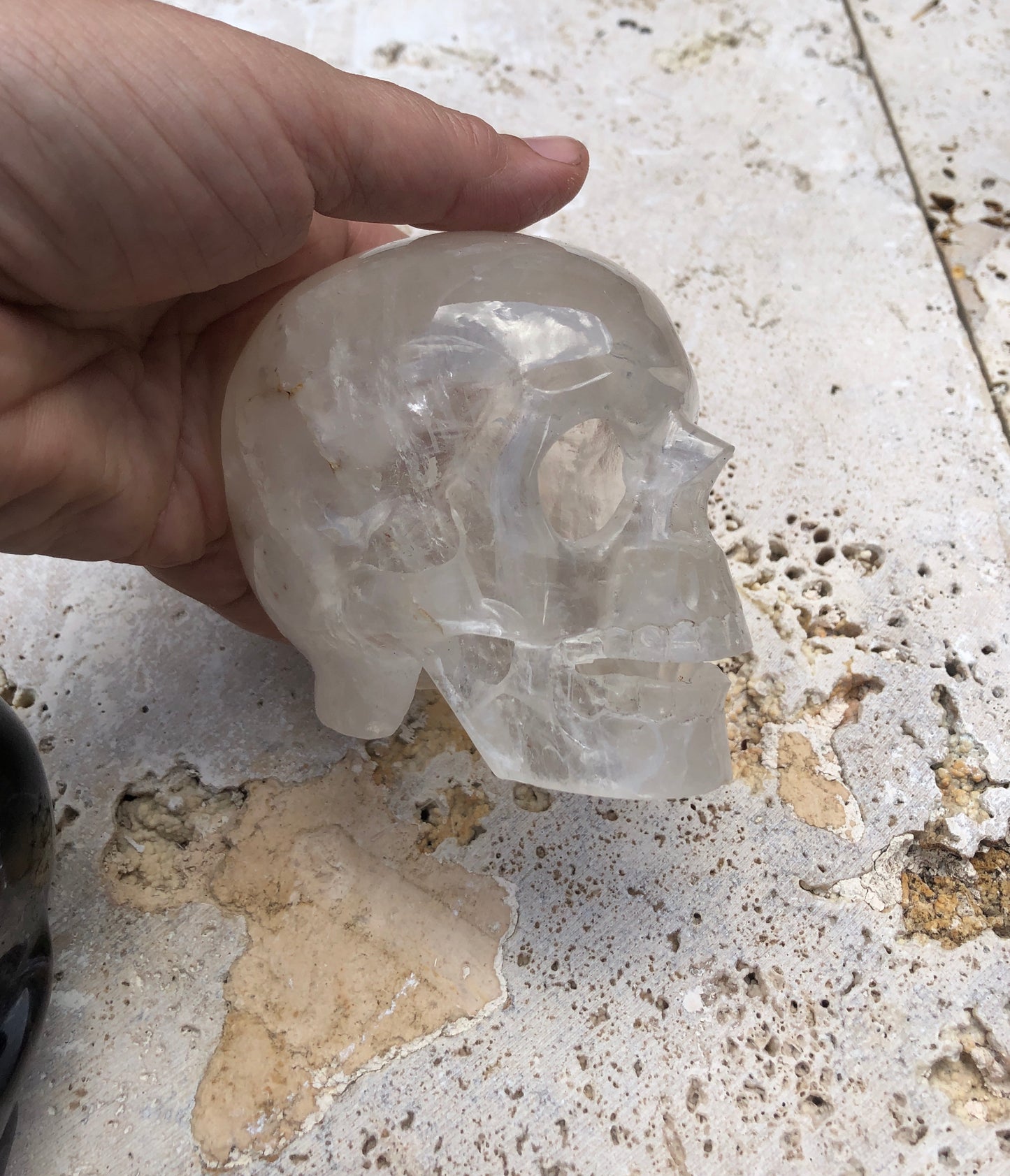 Hand carved Crystal Skull - Quartz or Fluorite