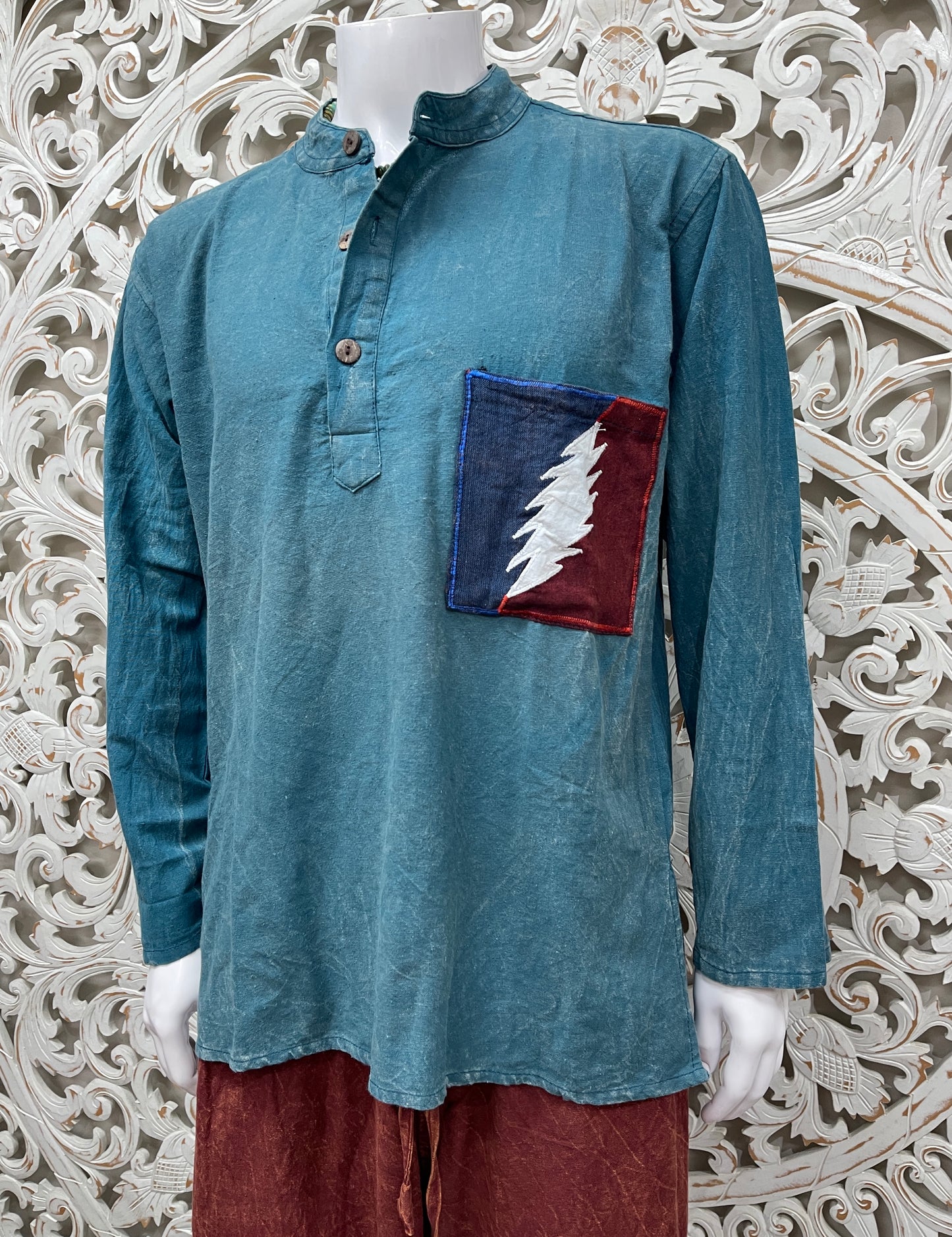 Cotton Lightning Bolt Shirts- Hidden Pockets  Available in 3 Colors