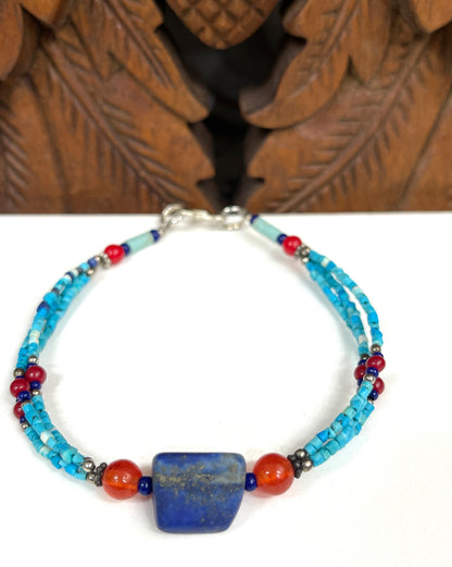 Lapis, Jade and Serpentine Bracelets