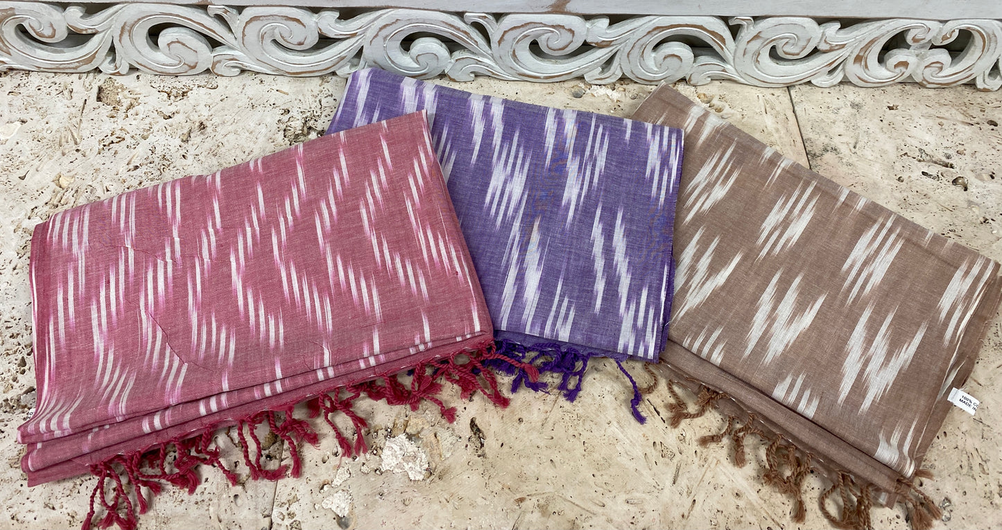 Hand Woven Cotton Ikat Scarves