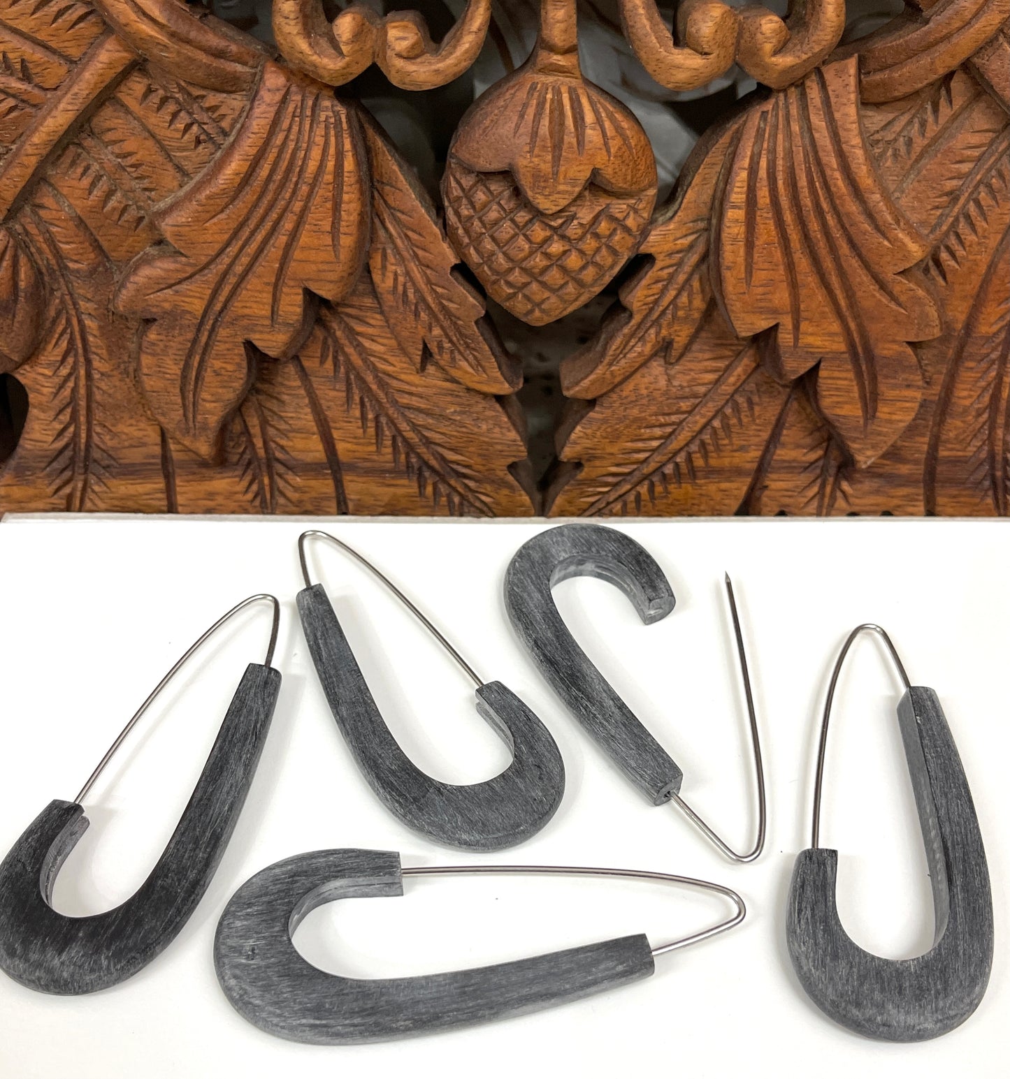 Hand Carved Buffalo Horn Scarf/Hat Pins
