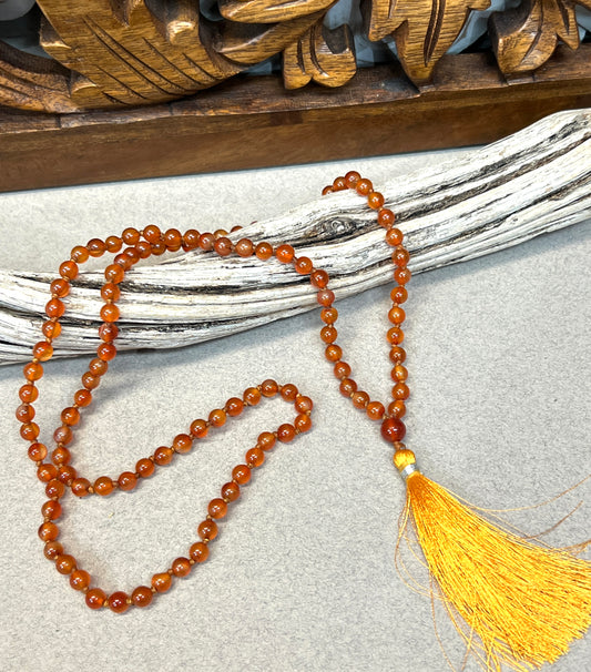 Hand knotted Carnelian Mala Necklaces