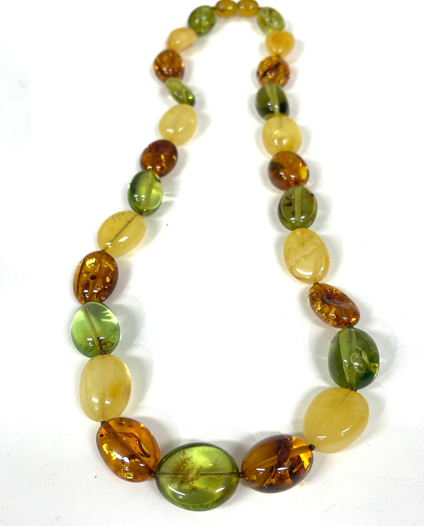 Large Stone Tri Color with Rare Natural Baltic Green Amber Necklaces