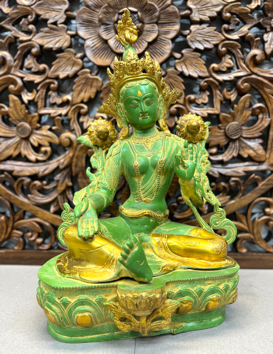 Green Tara Statues - Goddess of Healing 46cm x 28cm