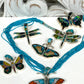 Inlaid Gemstone Butterfly Pendants by David Freeland