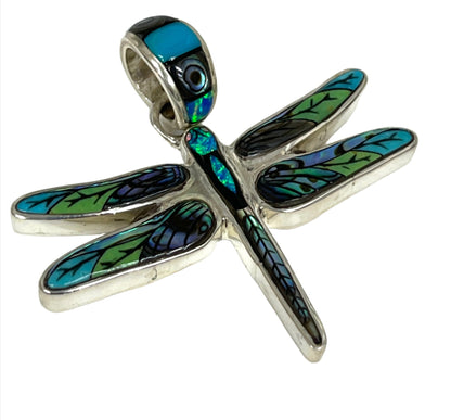 Inlaid Gemstone Butterfly Pendants by David Freeland