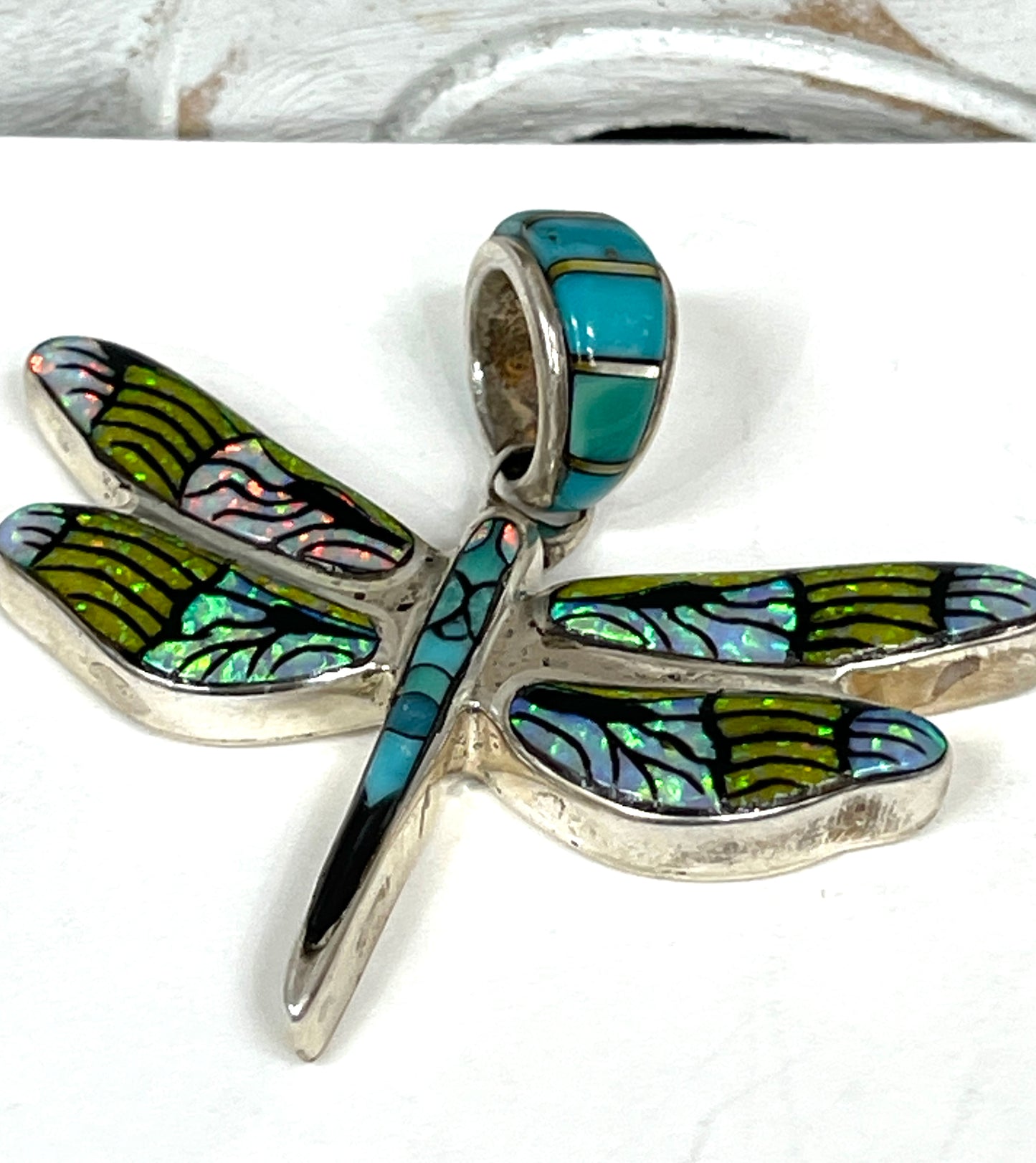 Inlaid Gemstone Butterfly Pendants by David Freeland