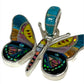 Inlaid Gemstone Butterfly Pendants by David Freeland