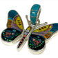 Inlaid Gemstone Butterfly Pendants by David Freeland
